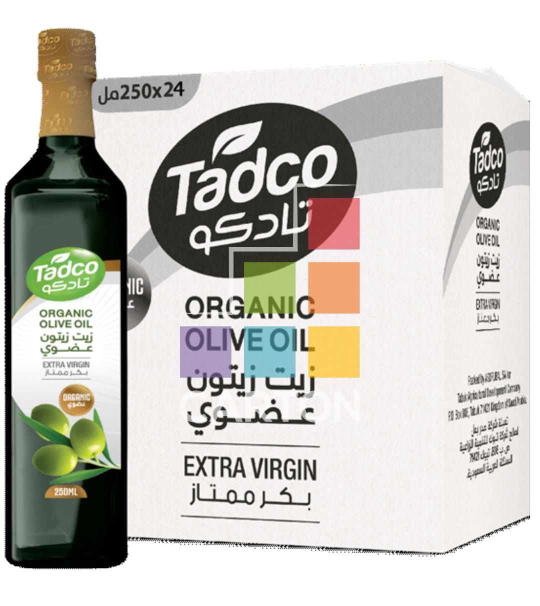 TADCO ORGANIC EXTRA VIRGIN OLIVE OIL 24*250ML